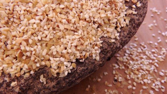 Our PIMA CORN GRITS - Parched, Stone Milled Coarse Grits